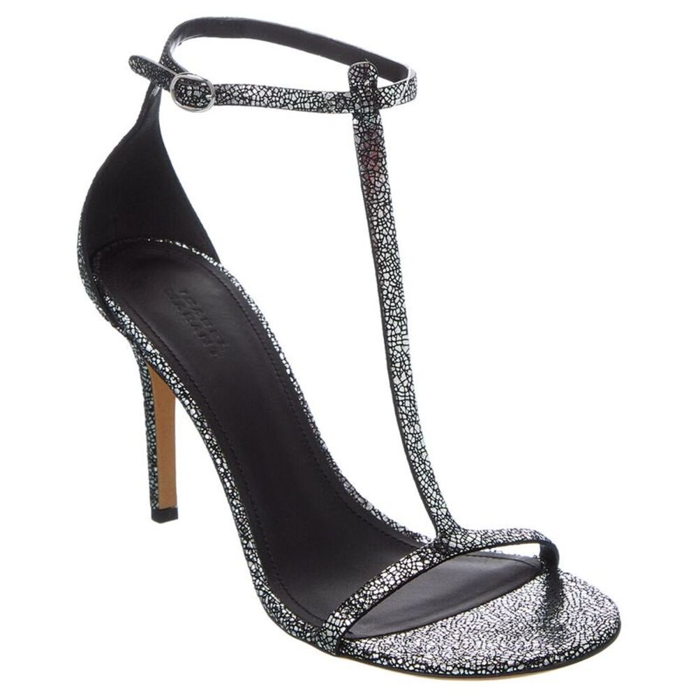 Isabel Marant Einari Leather Sandal, Silver